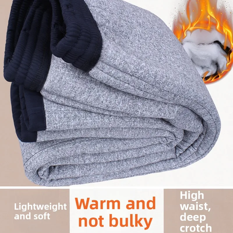 

Мужские зимние хлопковые брюки большого размера, теплые, свободного кроя, повседневные, длинные, для мужчин