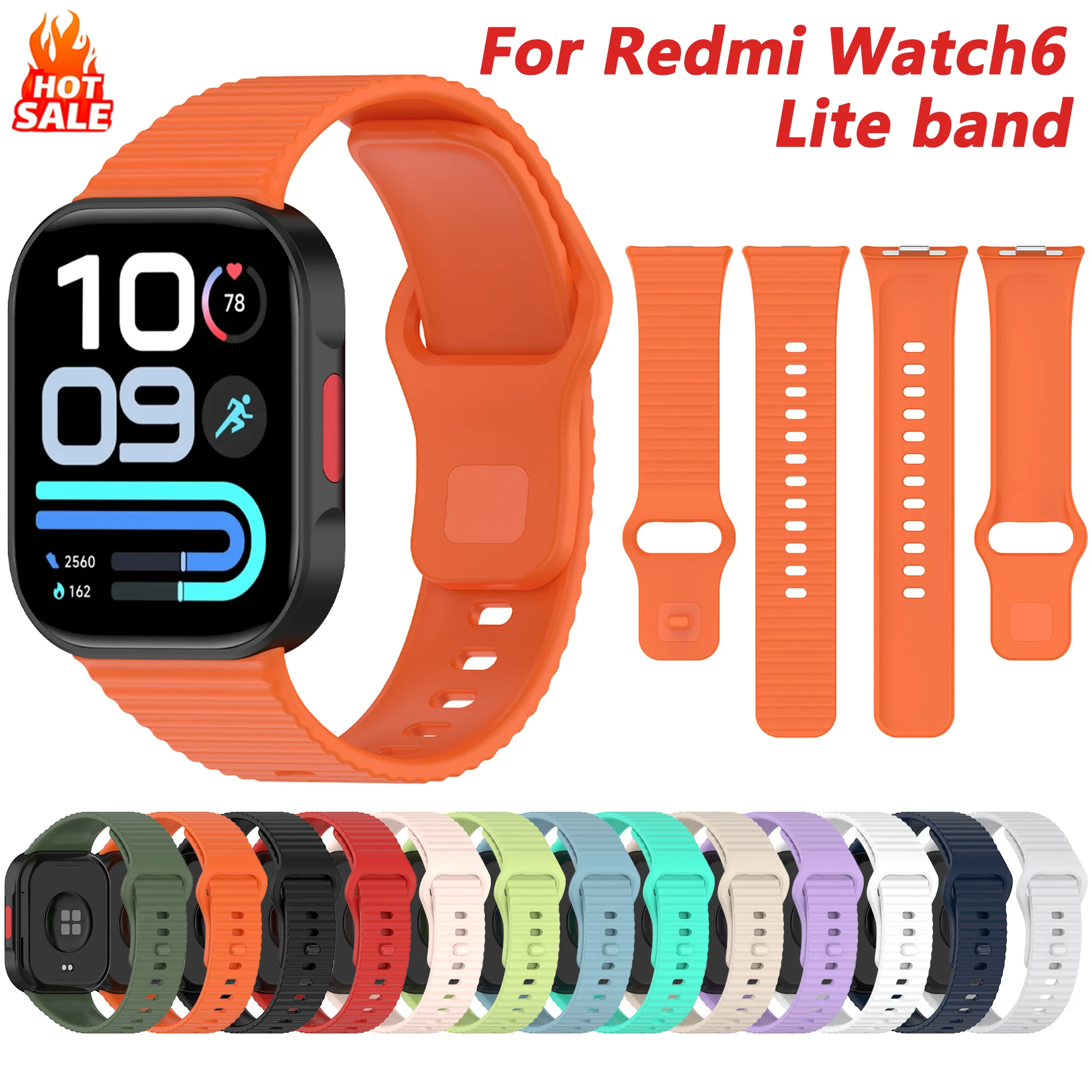 Offizielles Silikonarmband für die Redmi Watch 6 Active, 6 Lite/6/5/4. Ersatzarmband im klassischen Stil für Xiaomi Band 8, 9, 10 Pro.
