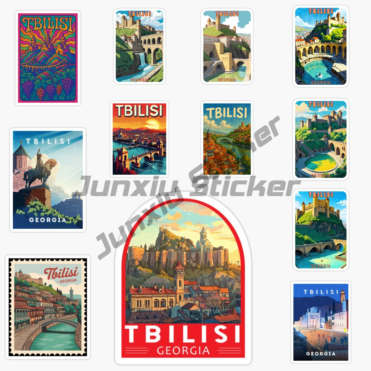 

TBILISI Landscape Wall Motorcycle Door Bumper Van Bicycle Laptop Helmet Car Sticker Decal Waterproof Decal PVC