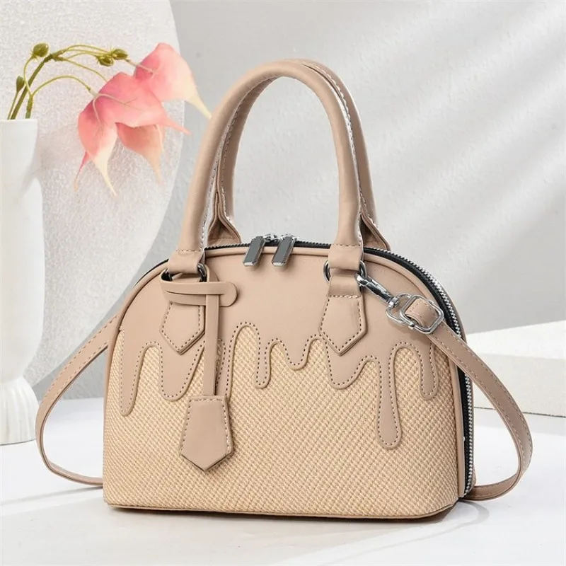 

Diaper Bag Fashionable Parisian Leather Satchel Elegant Designer Crossbody Purse For Women Stylish Minimalist Handbag