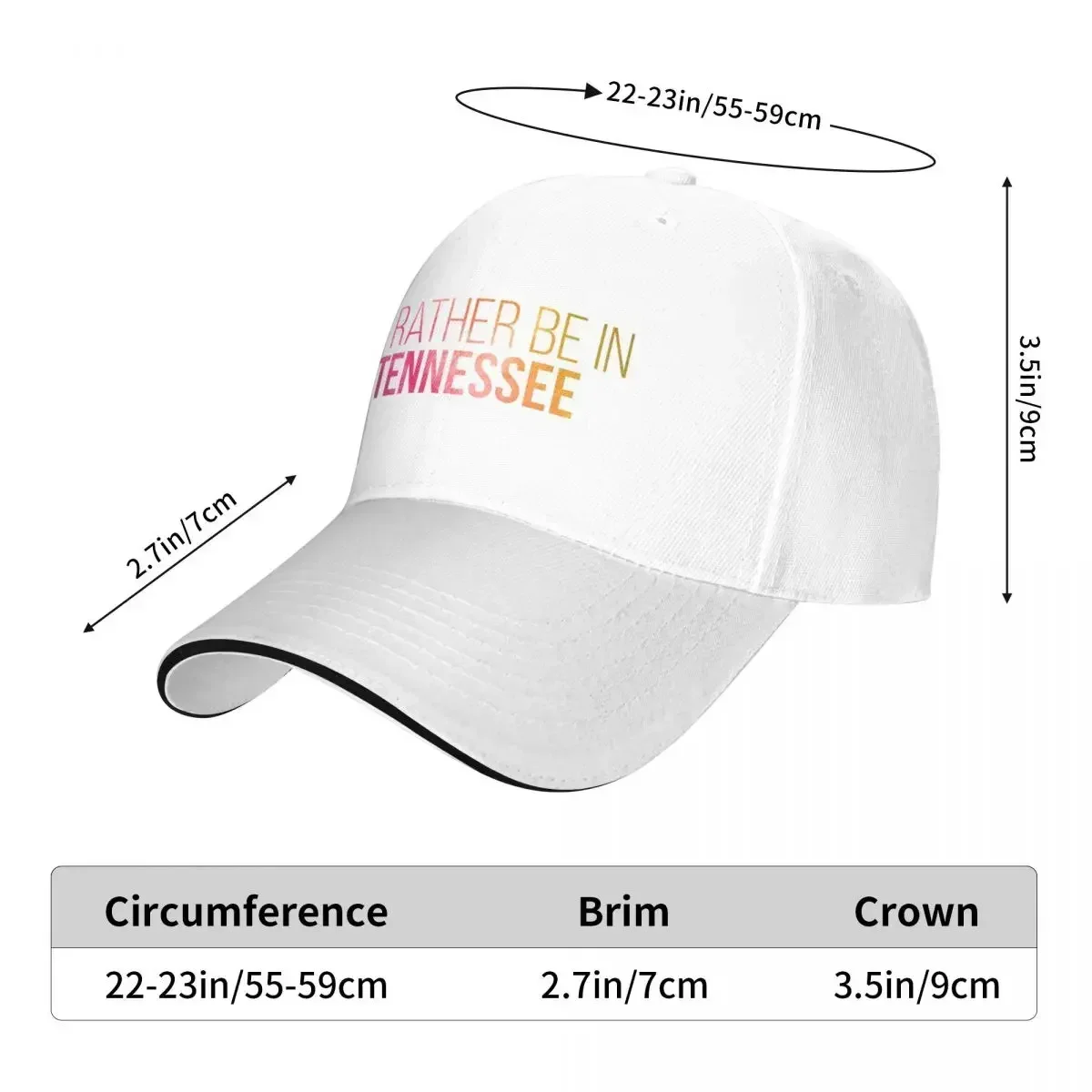 Tennessee Baseball Caps Snapback Fashion Baseball Hats Breathable Casual Outdoor Unisex Polychromatic Customizable