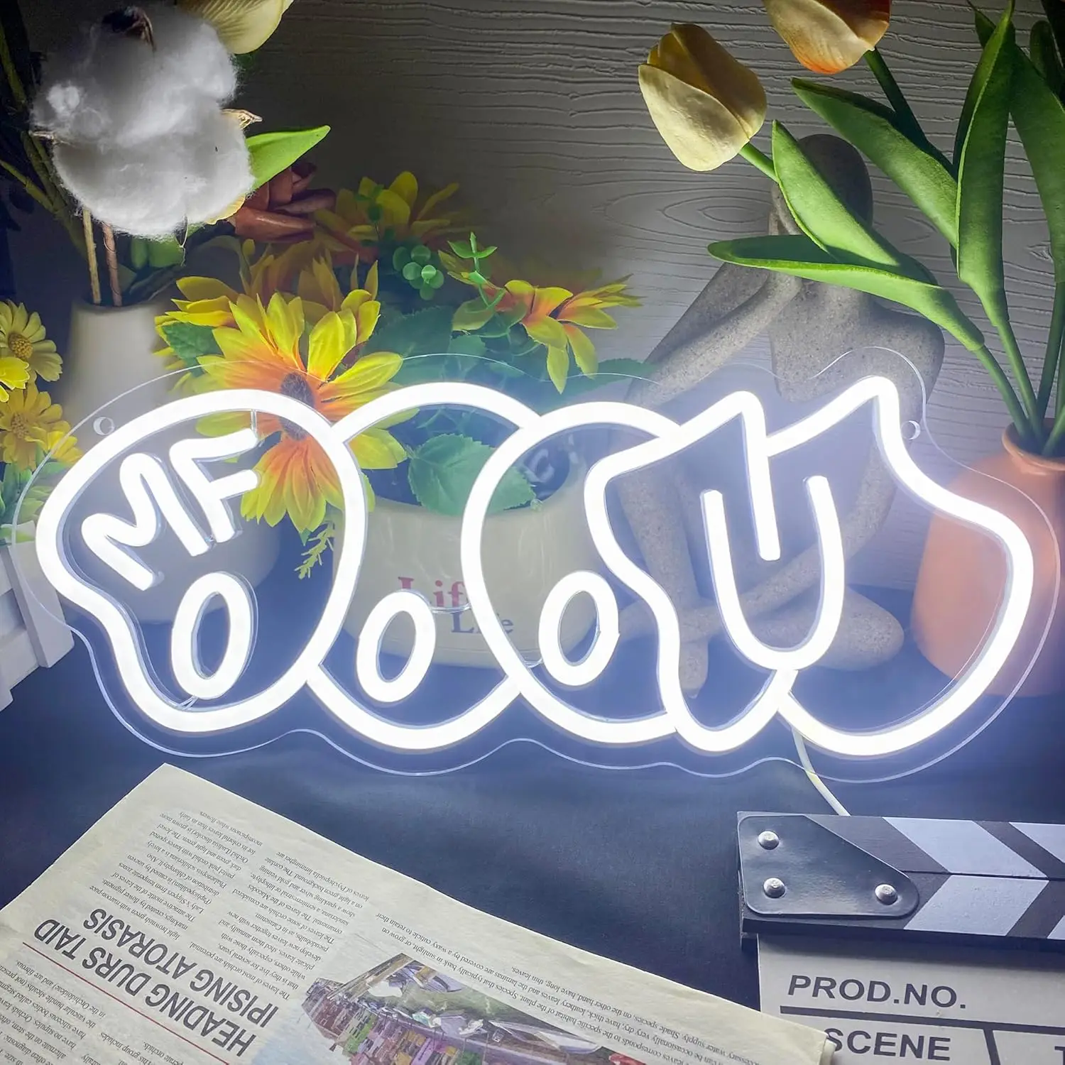 Mf Doom Neon Signs for Classic Hip Hop Decor LED Neon Light for Bedroom Urban Chic Modern Studio Decor Gifts for Music Lovers