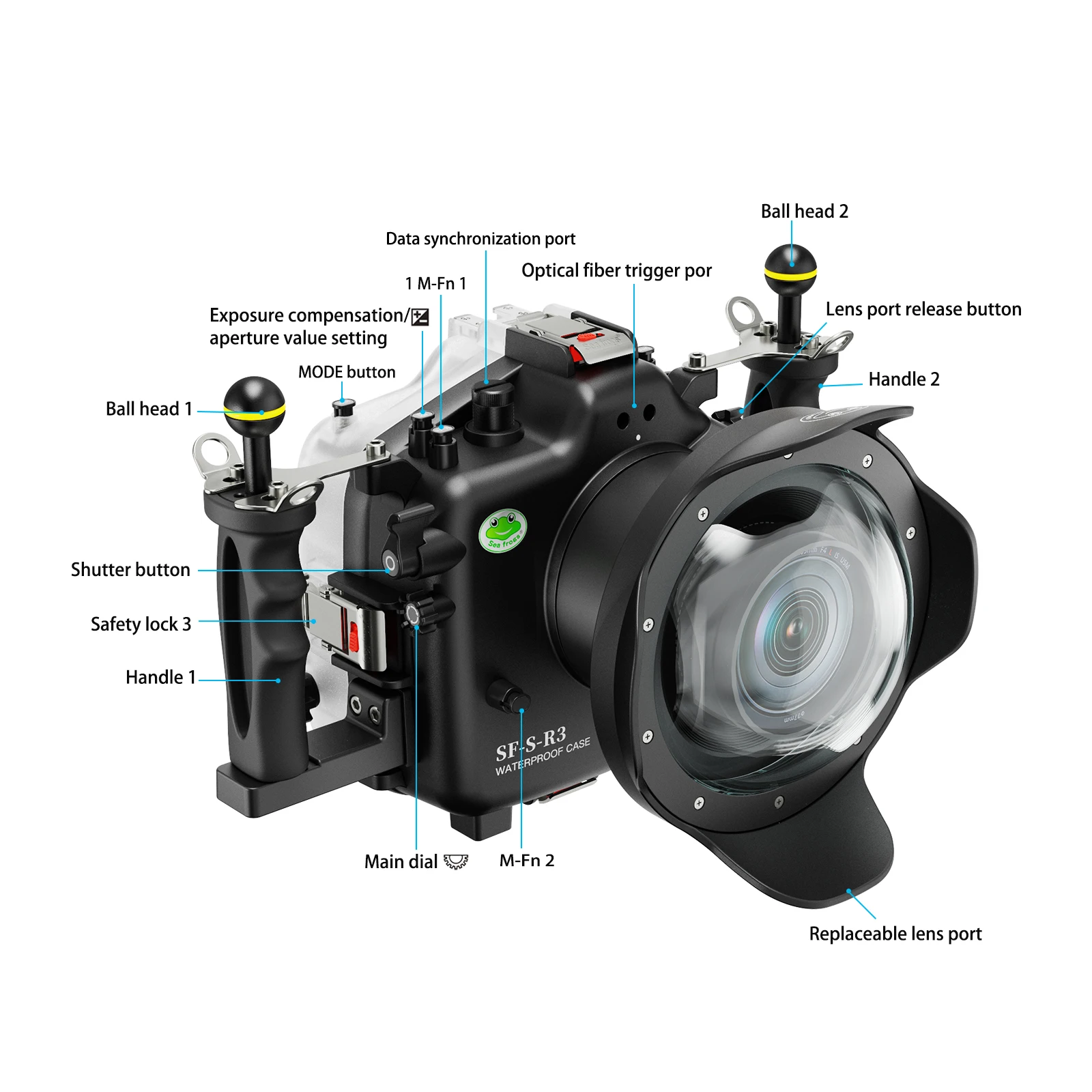 Seafrogs New Diving Case Underwater Camera Housing With Dome Port Alloy Tray For Canon EOS R3 For16-35mm 24-105mm 100mm17-40mm