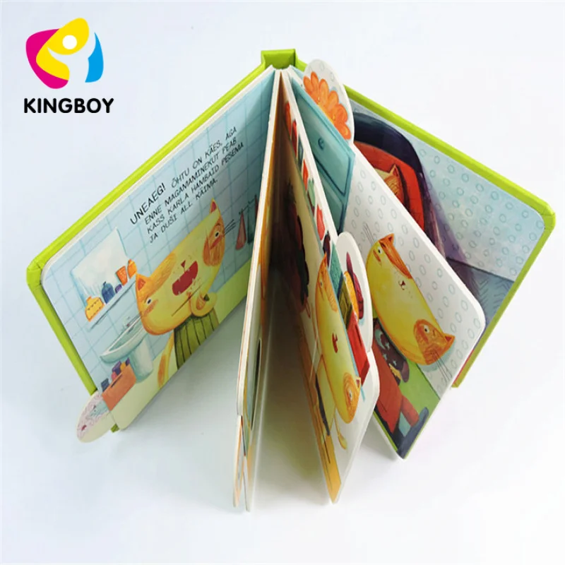 custom Children activity book pull and push book board book printing