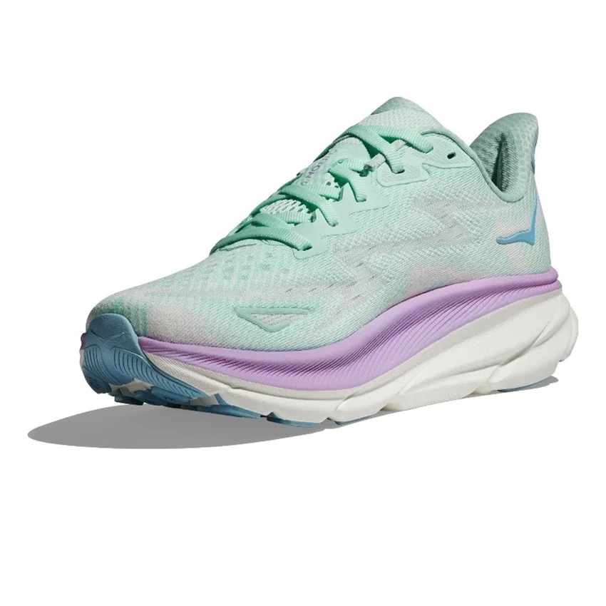 Hoka One One Clifton 9 Sunlit Ocean Lilac Mist المشي الكلاسيكي حذاء رياضي كاجوال أحذية رياضية للنساء والرجال احذية الجري