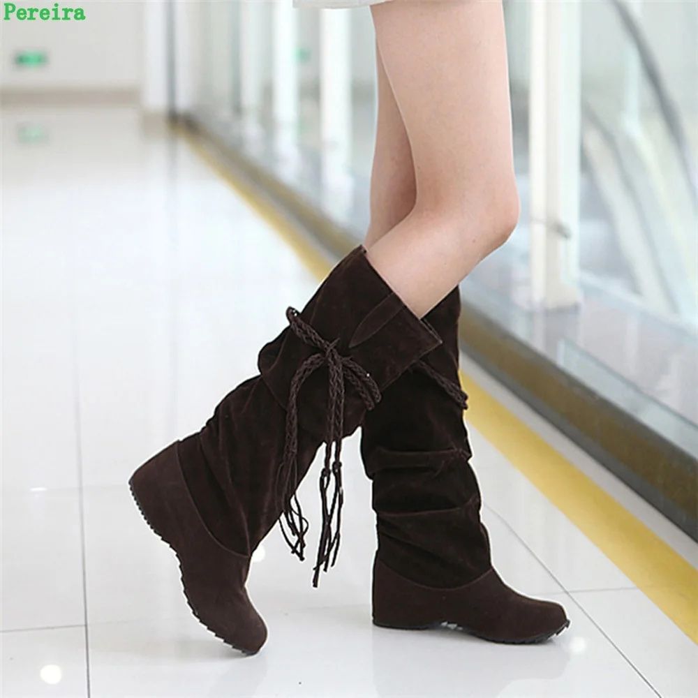 Pink Braided Rope Tassel Boots Women\'s 2024 Winter New Arrival Solid Round Toe 35-43 Size Sexy Fashion Show Party Flat Shoes