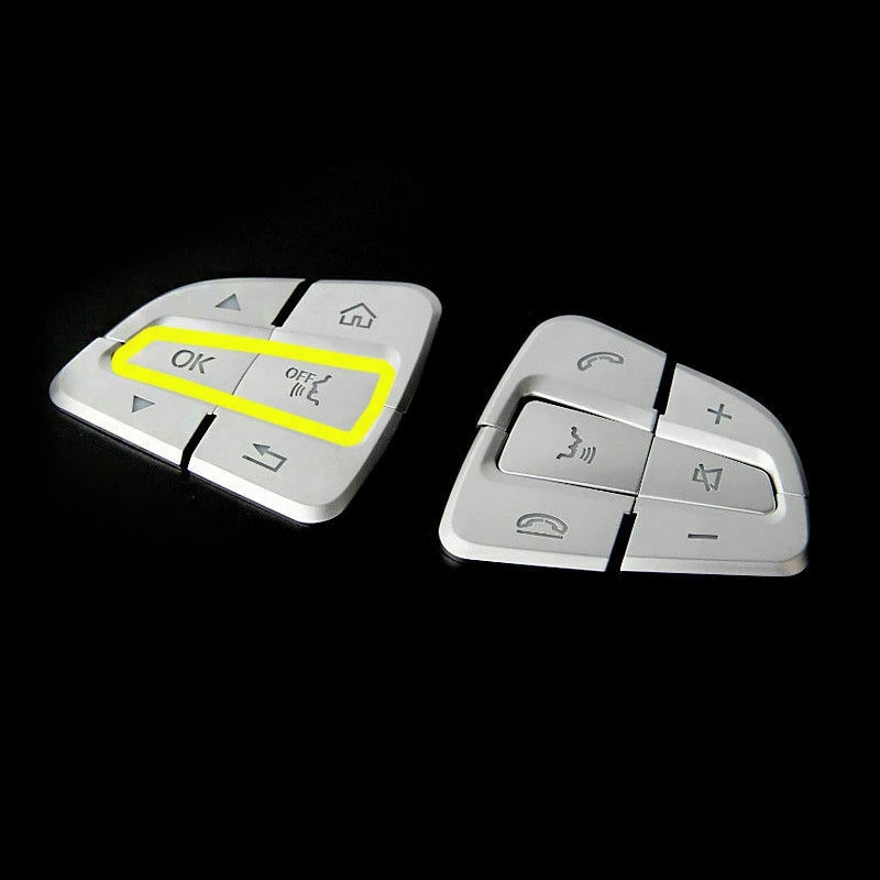 Car Interior Steering Wheel Button Cover Trim Sticker Decoration Switch Panel For Mercedes Benz GLC C Class W205