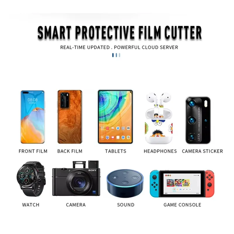 Automatic Intelligent Mobile Phone Screen Protector Cutting Tpu Hydrogel Film Sticker Cutter Plotter Machine With App Control