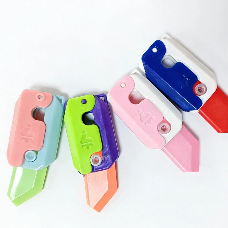 3D-Druck Schwerkraft messer Spielzeug junges springen kleines Rettich messer zappeln Spielzeug Dekompression Push-Karte kleines Karotten messer – Detail 5