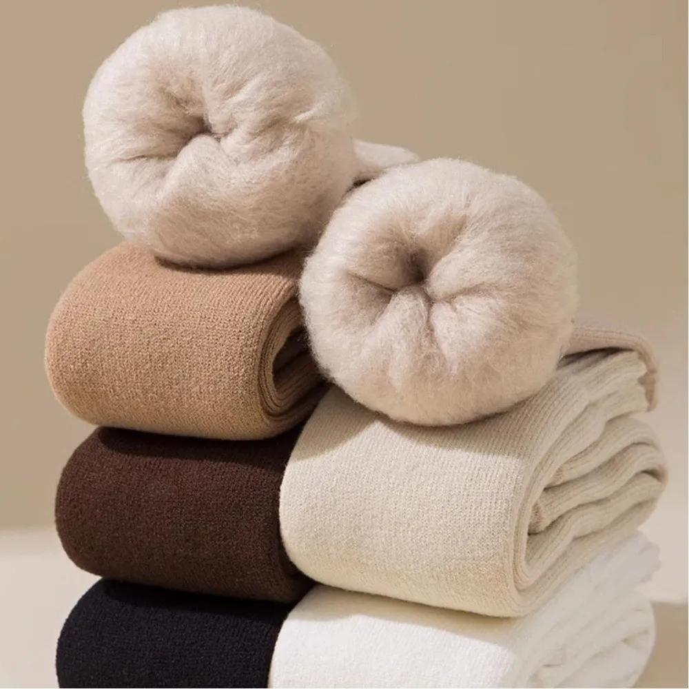 لينة رشاقته الدافئة الجوارب الطويلة بلون الصوف مبطن جوارب عالية في الركبة حماية الساق فوق الركبة جورب الشتاء