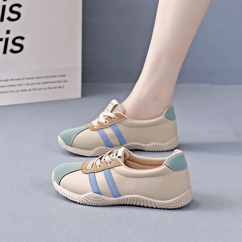 

Shallow Mouth Sports Single Shoes for Women Spring and Autumn New Styles Internet Famous Versatile Dad White Board Shoes