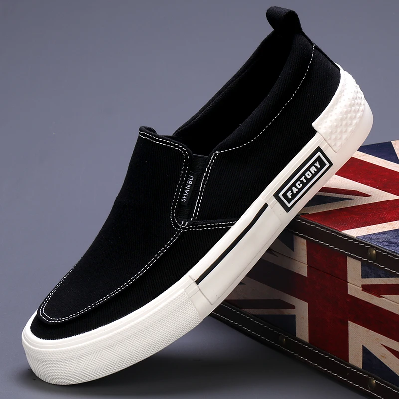 

Men Canvas Shoe Casual Sneakers for Men Lightweight Slip On Vulcanized Shoes Comfortable Male Basic Flats Fashion Loafers New