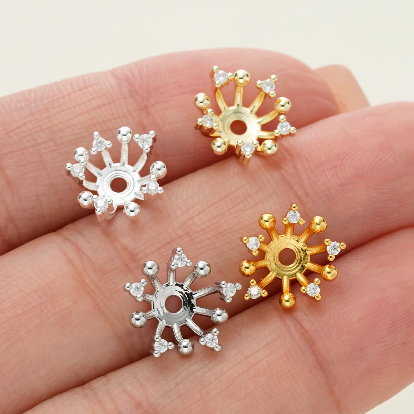 

2Pcs/Pack 14/18K Gold Color Plated Copper Flower Torus Shape Beads Caps for DIY Necklace Bracelets Jewelry Making Accessories