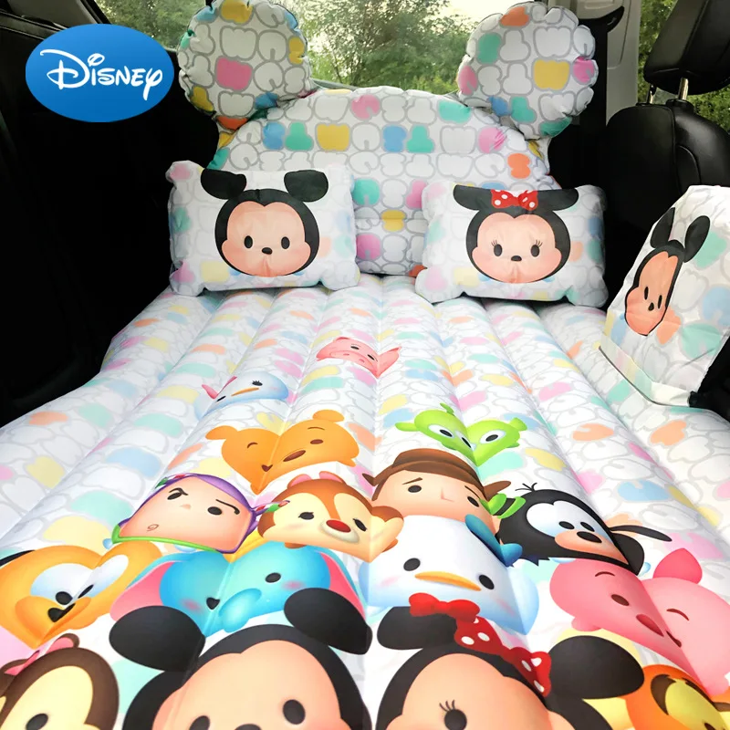 Disney Vehicle-Mounted Inflatable Bed Rear Row Travel Mattress Floatation Bed Outdoor Bed Funny Anime Accesorios Para Auto