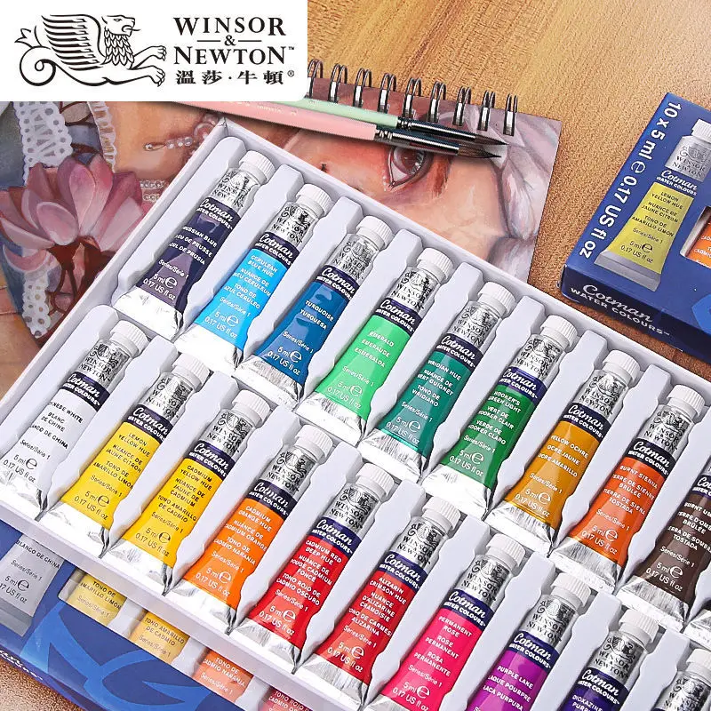 Imagem -02 - Winsor e Newton Cotton Aquarela Paint Grupo Pintura Aquarela Suprimentos de Pintura de Arte Tubo 5ml 10 20 Cores