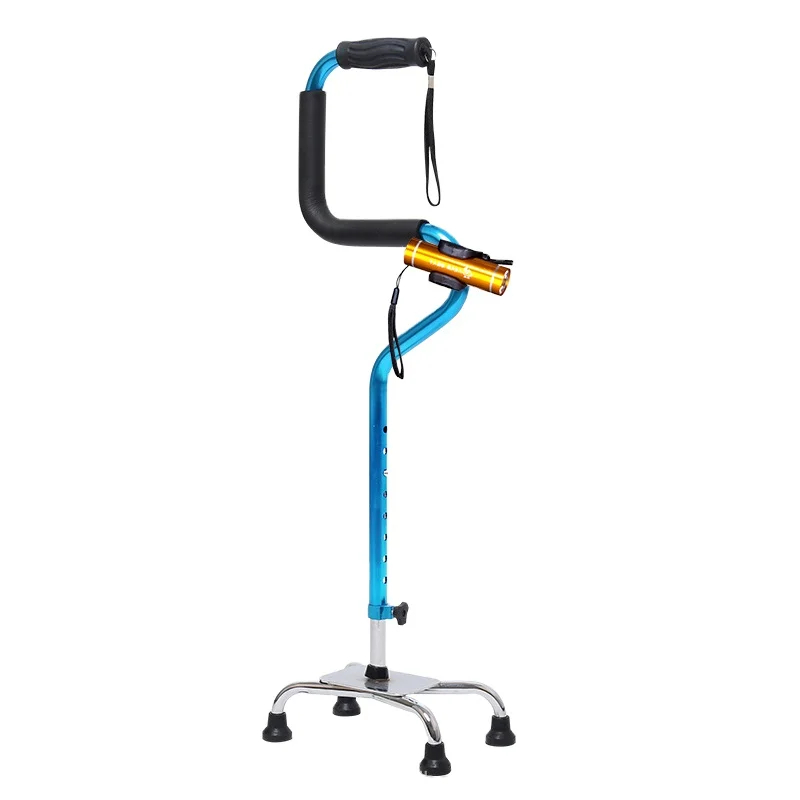 

Aluminum Two Handle Telescopic Best Walking Stick Foldable Walking Cane Class I High Quality Aluminum Alloy Quad Cane Indoor