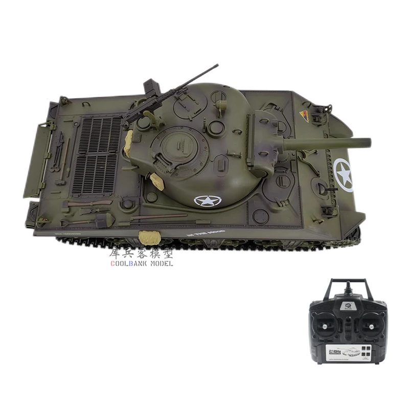 Henglong 3898 1/16 2.4G Remote control full scale simulation American Sherman M4A3 off-road military tank RC tank model Toy