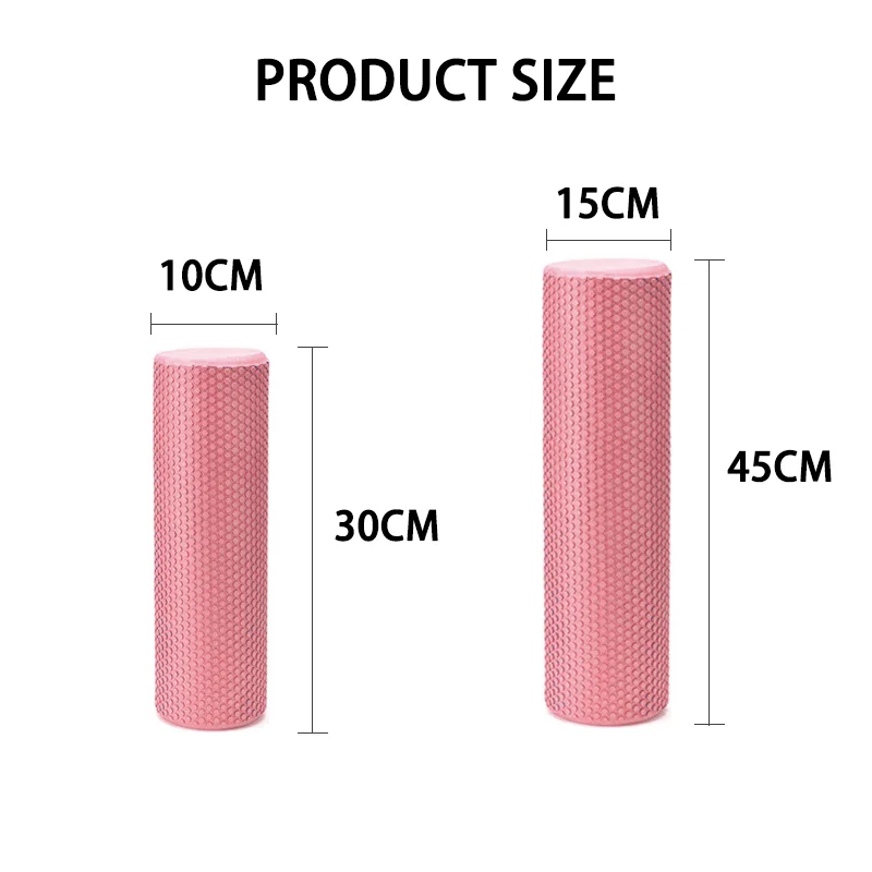 30/45CM Yoga Foam Roller High Density EVA Muscle Leg Shoulder Roller Massage Tool Fitness Yoga Column Balance Stick Equipment