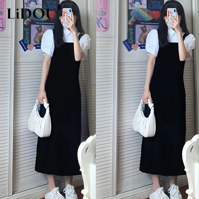 Simple black slip dress clearance