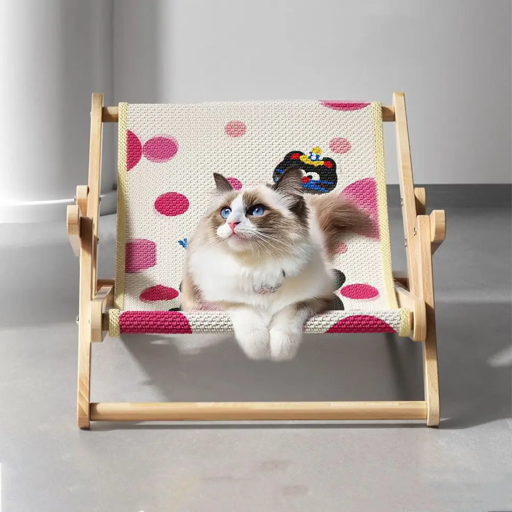 

Multifunction Solid Wood Pet Sofa Bed Sisal Wear-resistant Cat Scratcher Foldable Detachable Cat Scratch Board All-Season