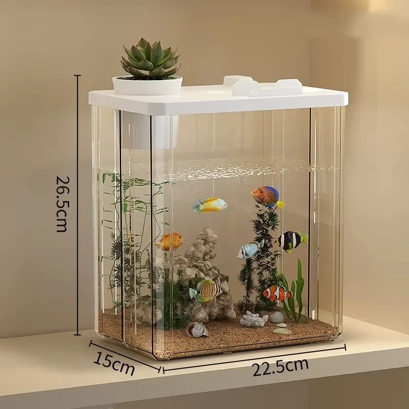 Desktop Smart Small Home Decoration Betta Aquarium Custom Size 1.5 2 10 15 30 Gallon Clear Acrylic Fish Tank