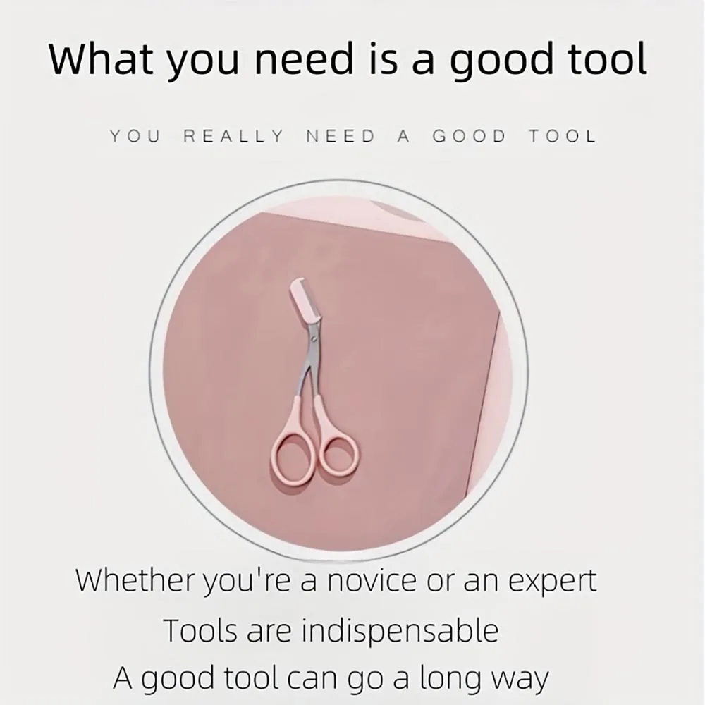 Couteau de coupe de sourcils, ciseaux avec peigne intégré, outil de toilettage précis en acier inoxydable, créant des sourcils parfaits pour les femmes
