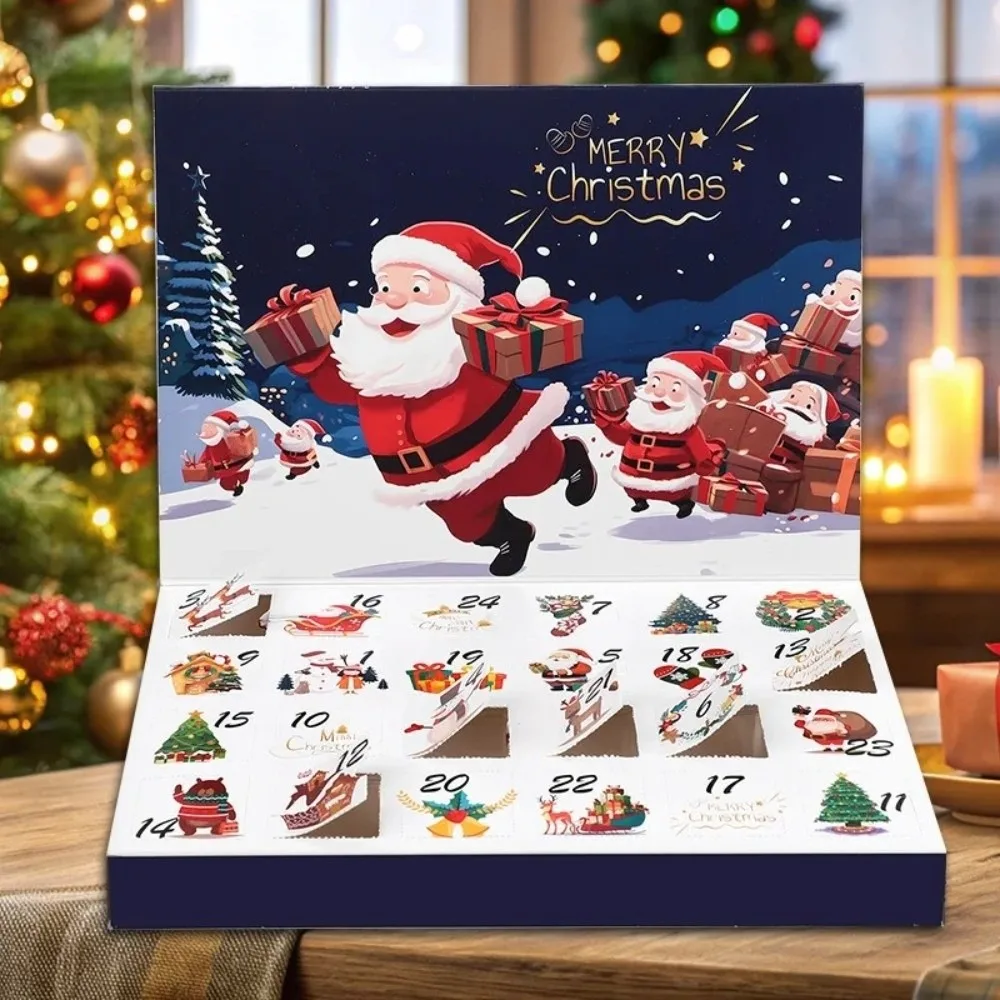 

24 Grids Christmas Advent Calendar DIY Fillable Empty Gift Box Christmas Countdown Calendar Surprise Gift Advent Calendar
