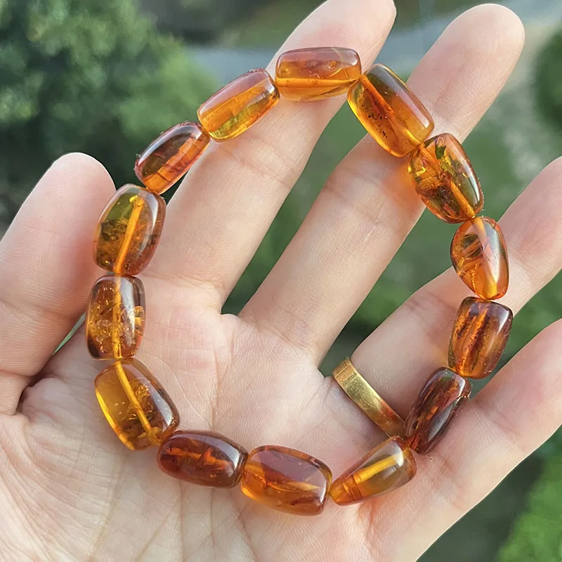 Yoowei 100% Echtes Bernstein-Armband für Unisex, Echte Schwarze Perlen, Unregelmäßiger Natürlicher Pflanzlicher Medizinischer Heilschmuck, Geschenk, Großhandel – Detail 13