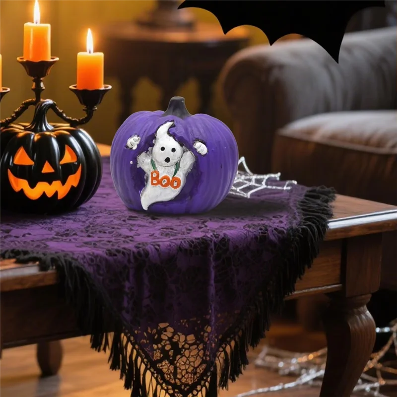 لقضاء عطلة الهالوين زينة الراتنج النحت اليقطين شبح زخرفة الفن للمنزل مكتب الحفلات الداخلية #3