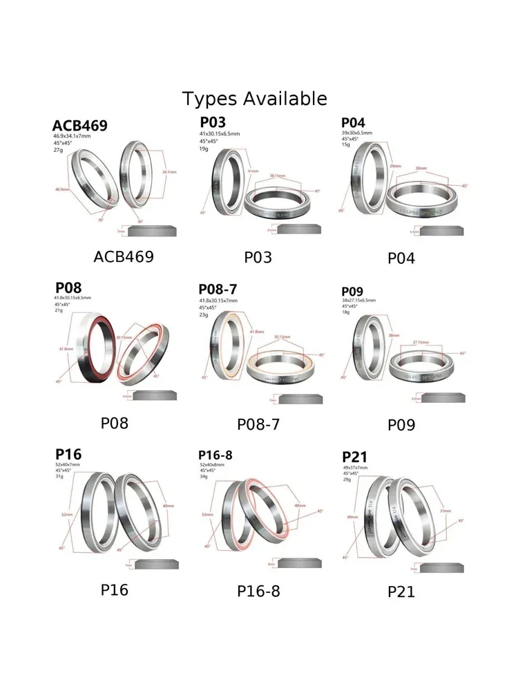 AliExpress 1pc Bike Headset Bearing 38/39/41/44/49/52mm MTB Road Bicycle Headset Bearing Repair 1.5 1 1/8inch