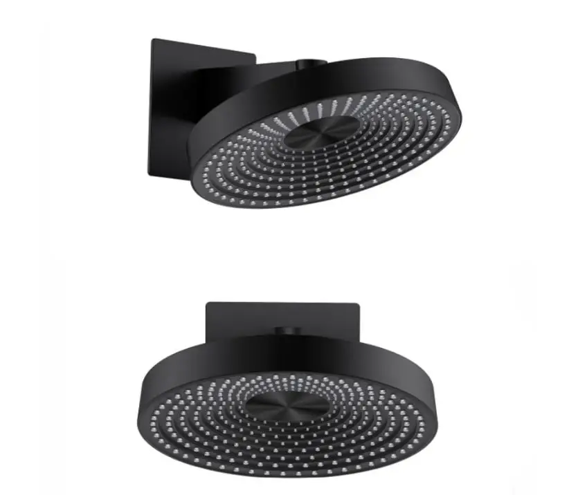 12 Inch Big Rain Shower Head with arm ABS Plastic Round Top Shower Head Over-head Shower Sprayer brushed Gold and Black gunmetal