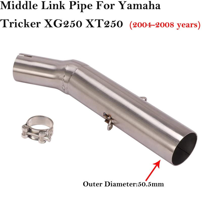 Full Systems For Yamaha Tricker XG250 XG 250 2004 - 2008 Motorcycle Exhaust Escape Modified With Mid Link Pipe 51mm Muffler Tube