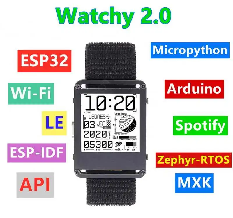 ESP32 1.54 inch E-ink Display Open Source Programmable Watchy Module Compatible with Arduino