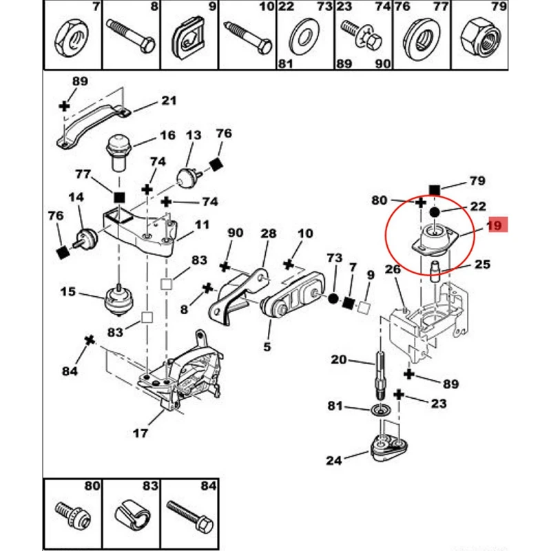 184468 For Peugeot 206 306 307 308 408 607 Rear Gearbox Engine Mount Parts Accessories