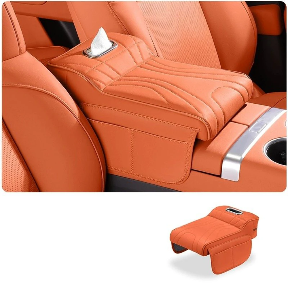 For HUAWEI Aito M7 ULTRA PRO 2024 2025 Car Armrest Box Height Increase Pad Leather Protective Cover Storage Bag Accessories