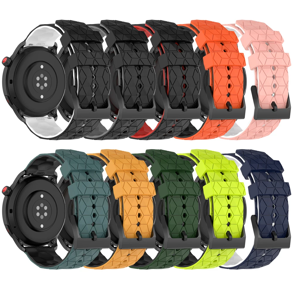 20mm 22mm Two-Tone Silicone Watch Strap For Huami Amazfit BALANCE/Bip 5 3 Pro Band For Amazfit GTR 4 GTR3 Pro/GTS 2 2e Watchband