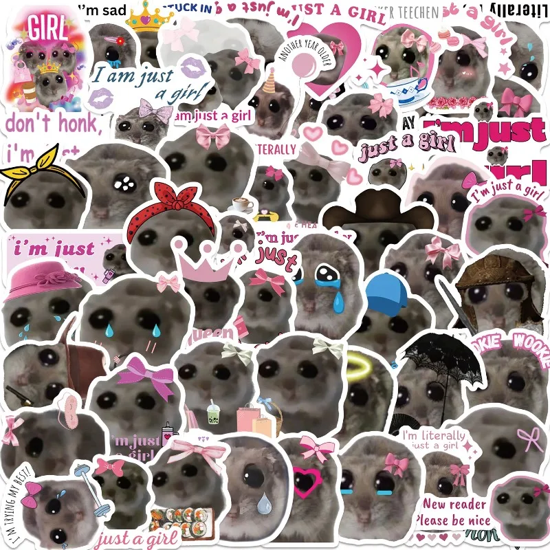 50PC Funny Cute Hamster Stickers for Women Child Phone Case Decoration Book Laptop Luggage Diy Waterproof Stickers