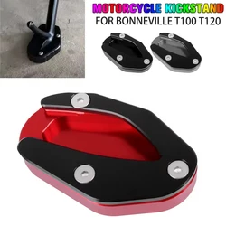 For Bonneville T100 T120 2018-2023 2022 Motorcycle CNC Kickstand Foot Side Stand Extension Pad Support Enlarge Plate Accessories