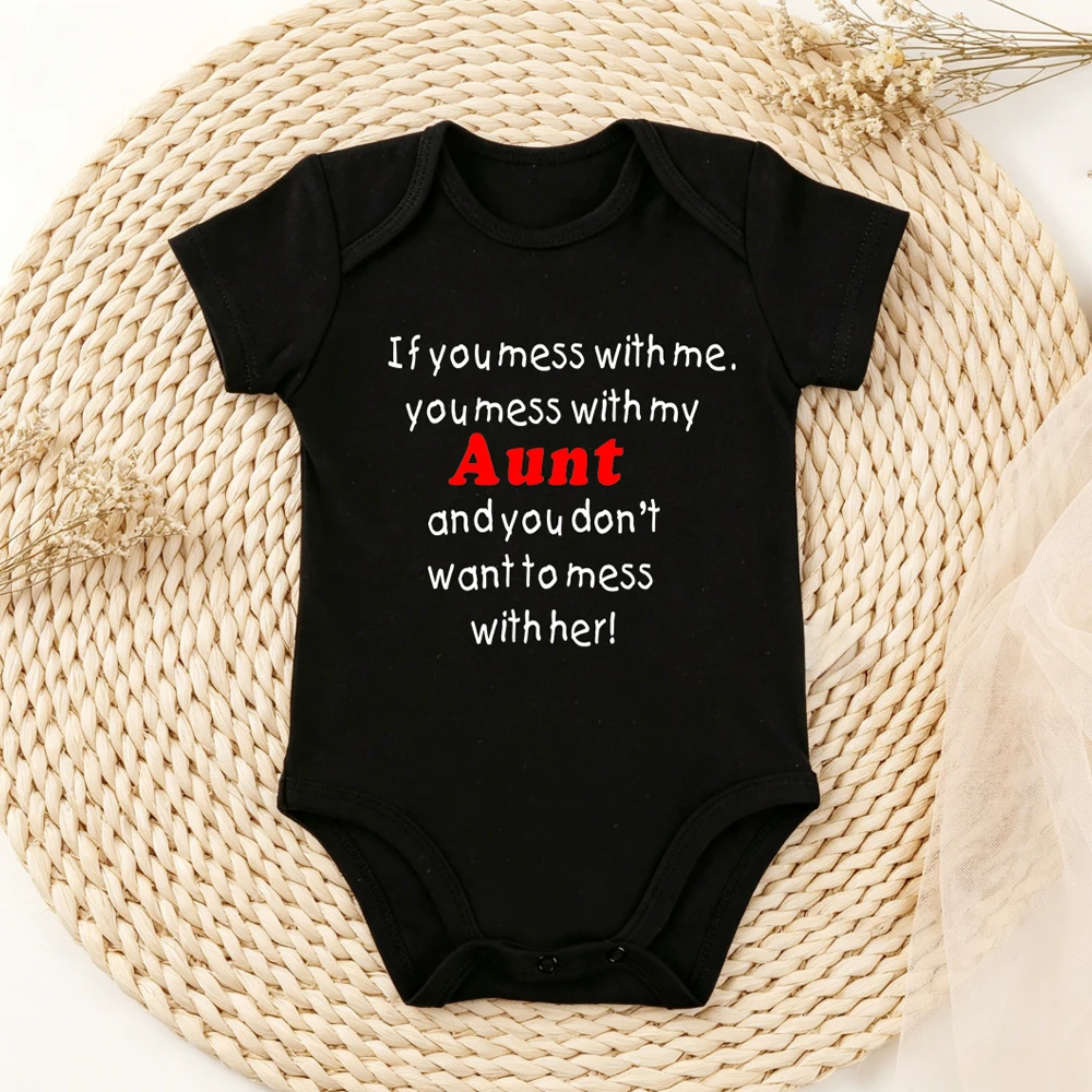 Детский комбинезон с принтом «You Don't Want to Mess My Aunt», модный боди для малышей, одежда для мальчиков и девочек, милый комбинезон для новорожденных и малышей