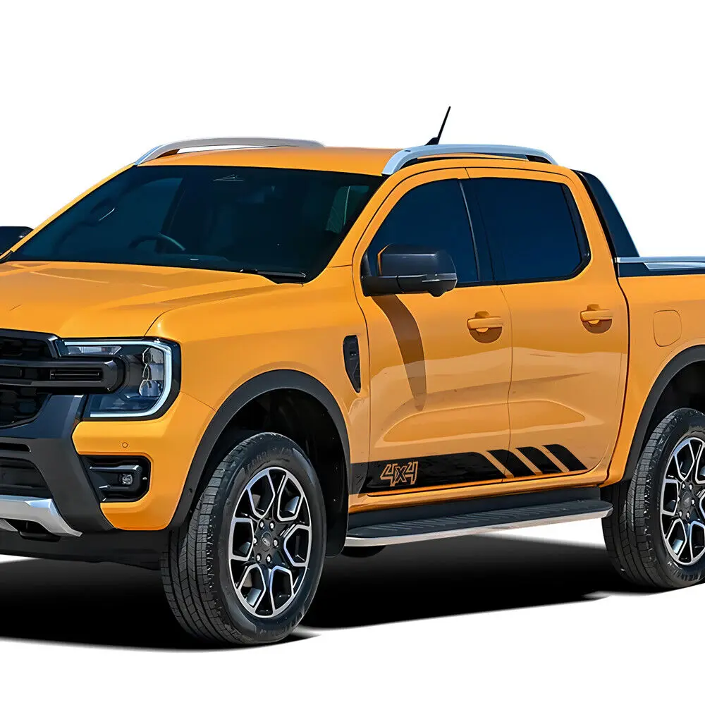 2pcs Car Door Side Skirt Rocker Panel Stripes Stickers for Ford Ranger T6 4X4 Decals