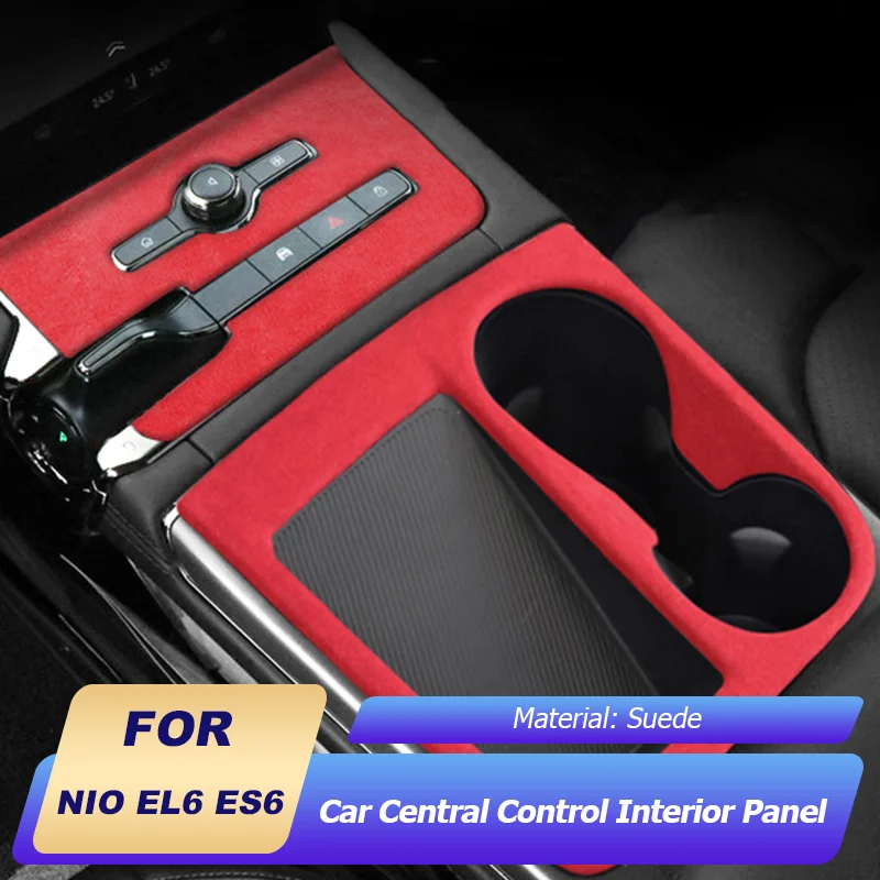 

for NIO EL6 ES6 2023 2024 Suede Car Center Consoles Gear Shift Panel Cover Frame Sticker Interior Car Accessorie Car-styling