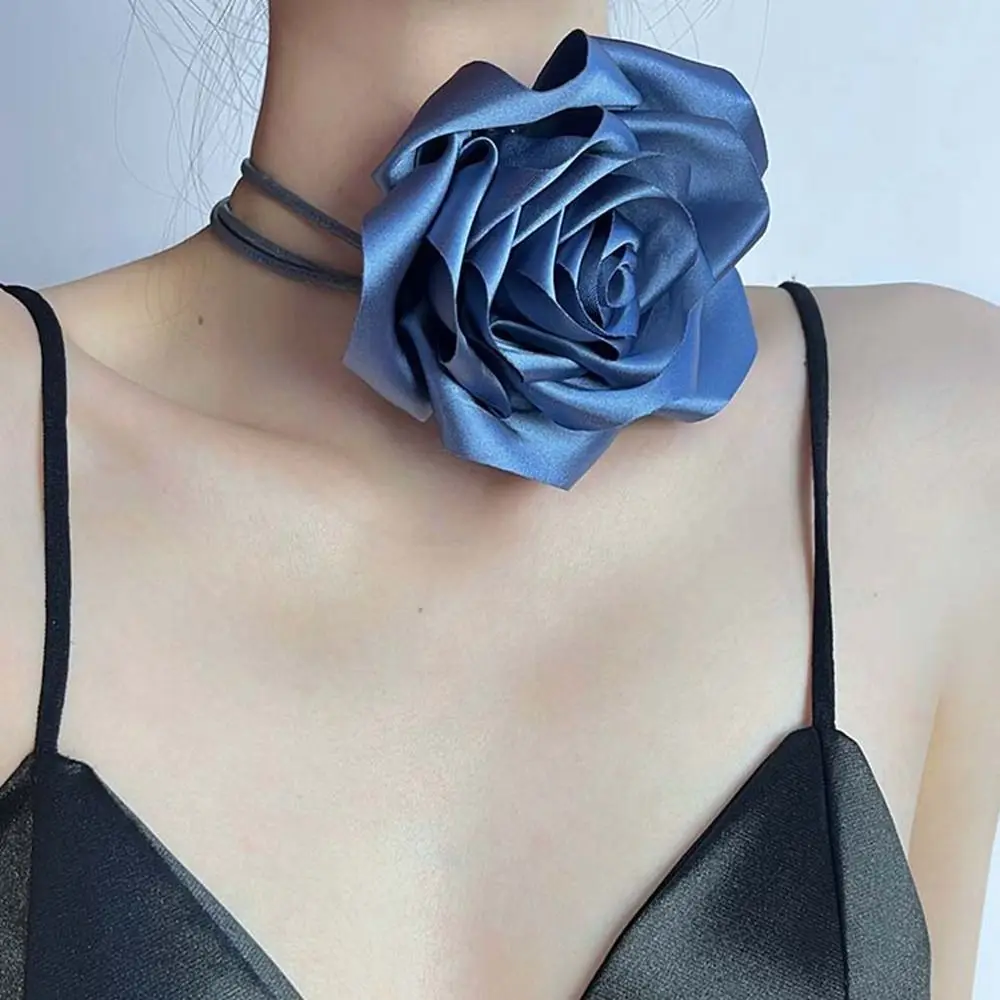 Fashion Flower Rose Choker Belt Body Chain Satin Waist Chain Waist Jewelry Necklace Jeans Belt