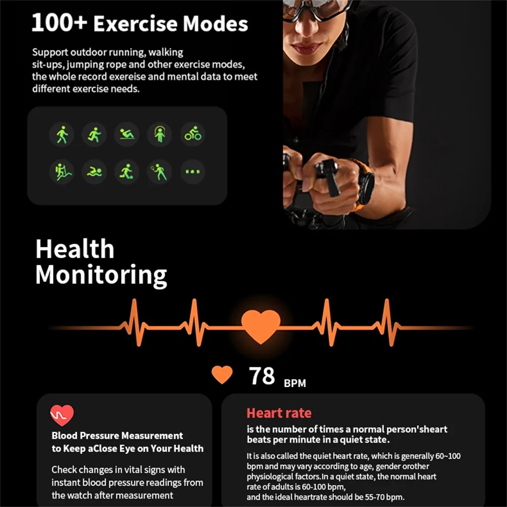 Reloj SOS 7 Ultra GPS brújula relojes inteligentes deportes al aire libre BT llamada Smartwatch hombres mujeres IP68 impermeable menú 3D Monitor de salud