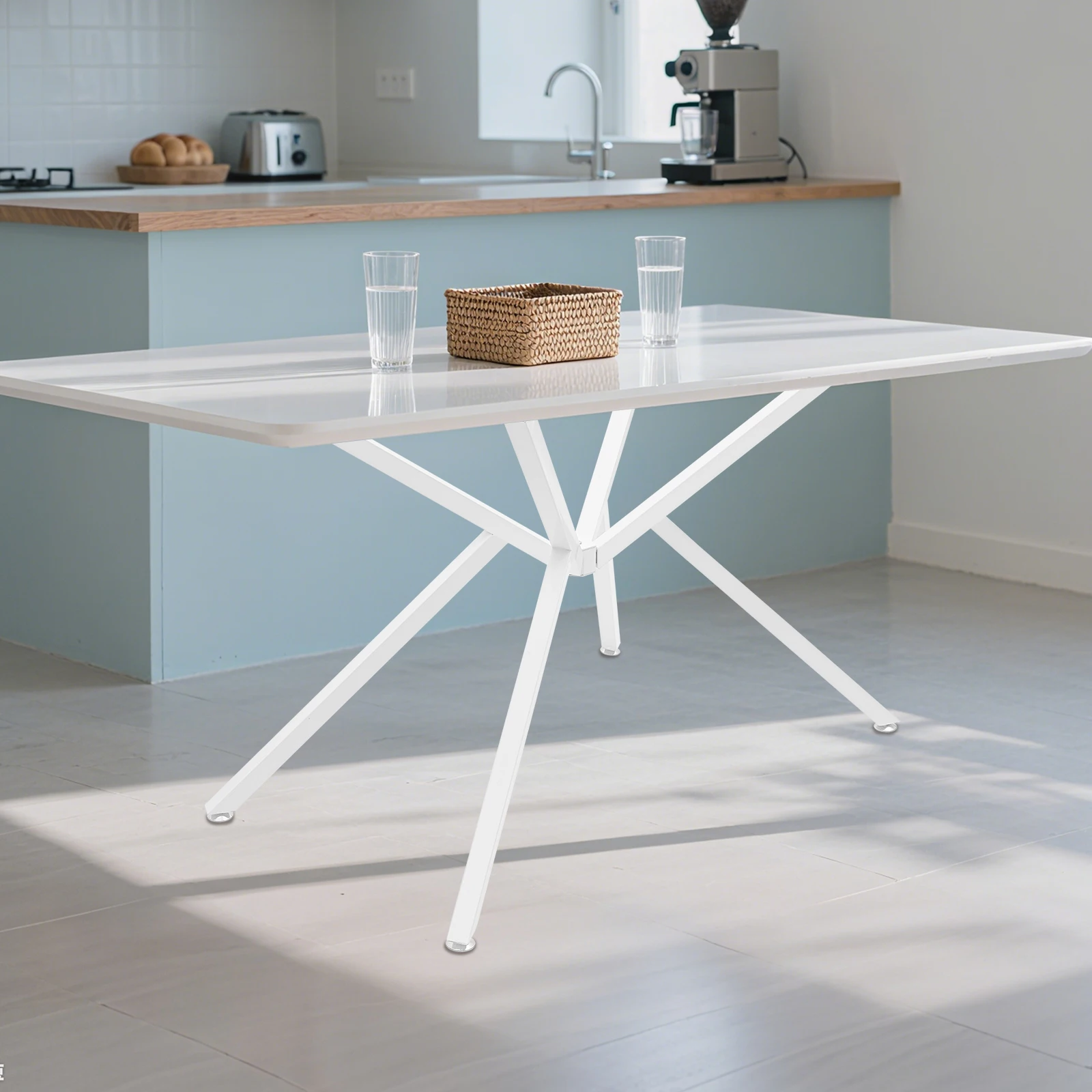 White Iron 39.37-inch Metal Legs 30 Square Tube Thickened Load-bearing Legs Modern Minimalist DIY Coffee Table Table Bracket