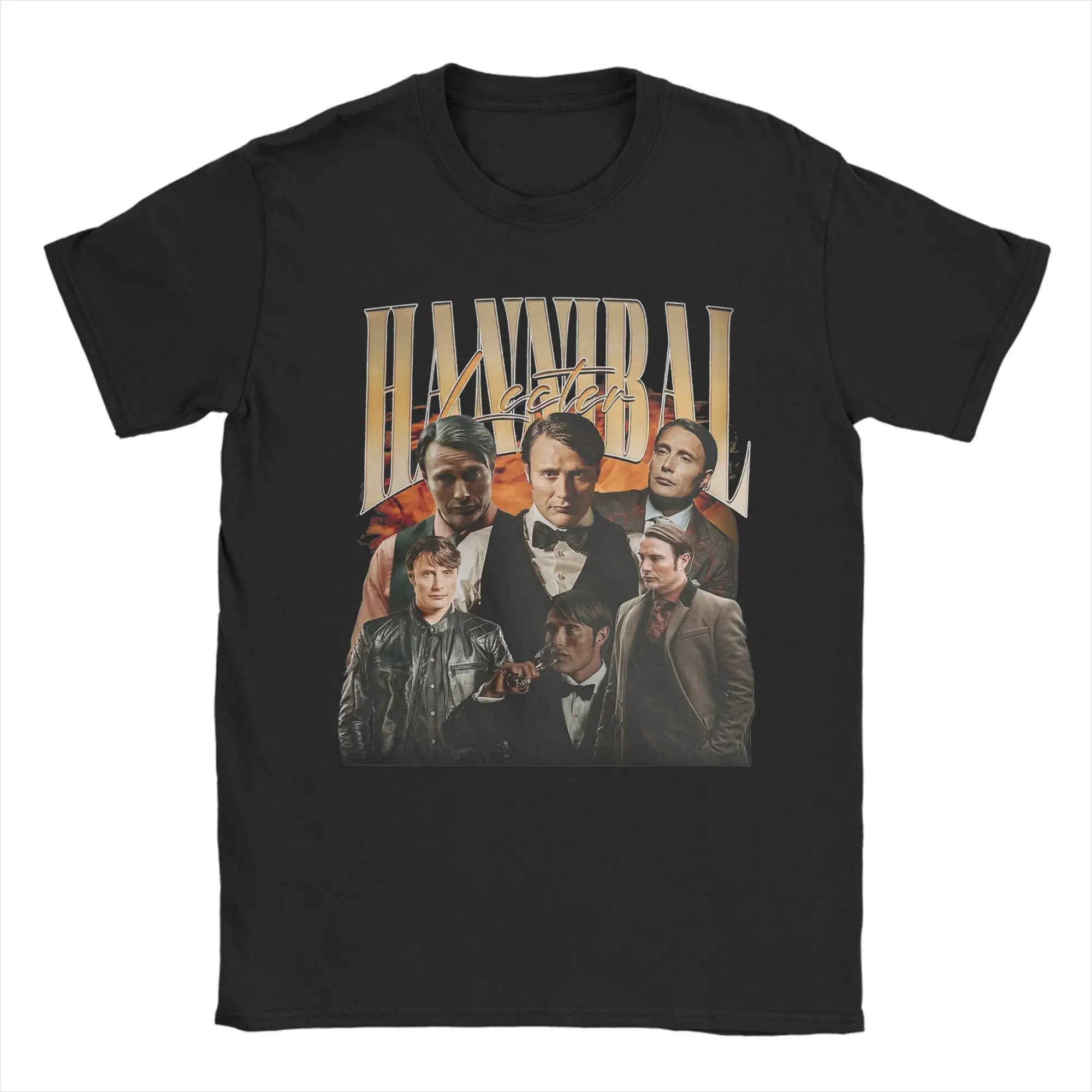 Men T-Shirt Hannibal Lecter Mads Mikkelsen Funny 100% Cotton Tees Short Sleeve  T Shirts Round Collar Tops Graphic Printed