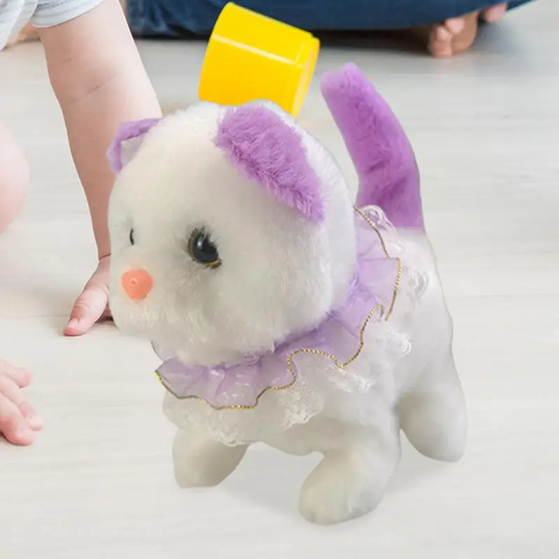 Jouet en peluche électronique coule pour enfants, jouet robot pour chaton, marche et remue la queue, garçons et filles