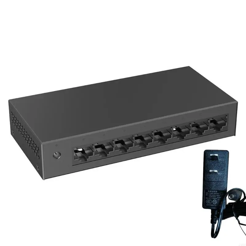 8 Port Gigabit Switches Metal Enclosure Energy Saving Auto Detection Ethernet Splitter For Stable Connection 24BB