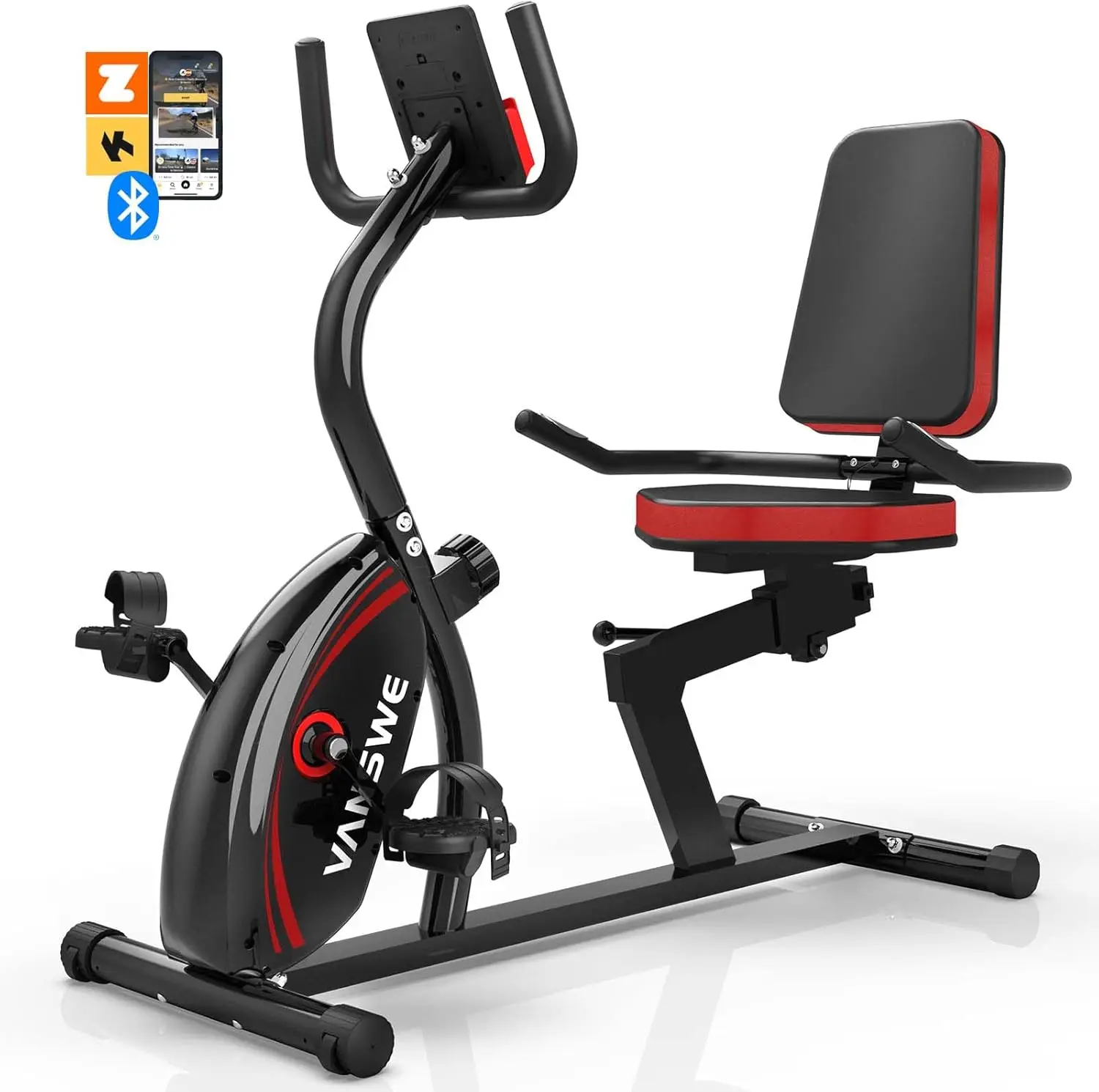 

Recumbent Exercise Bike for Adults Seniors - Recumbent Bikes for Home with Magnetic Resistance, Bluetooth and App Connect