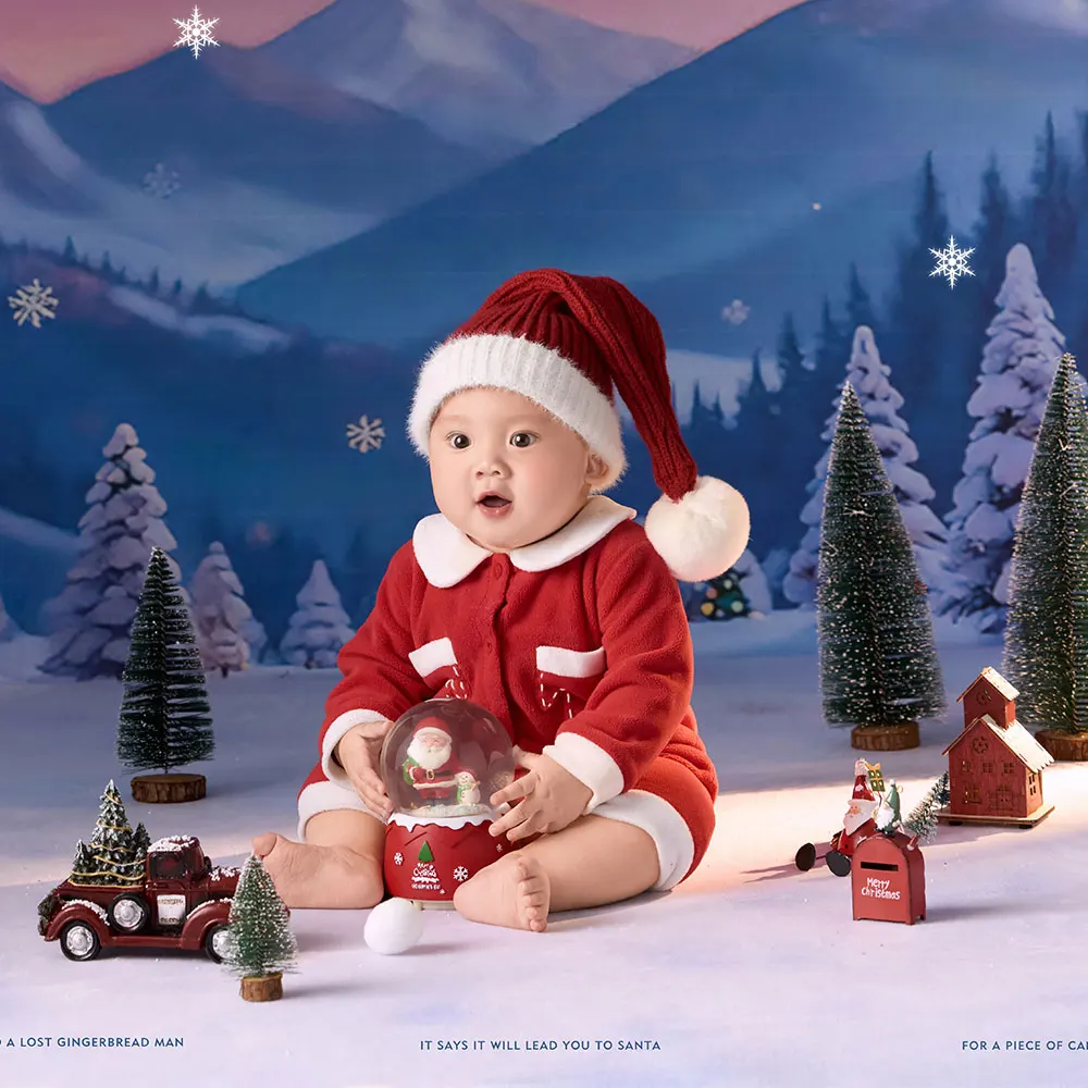 Red Newborn Photography Props Classic Christmas Style 2-3 Month Baby Posing Cosplay Outfits Santa Accessories Photo Props