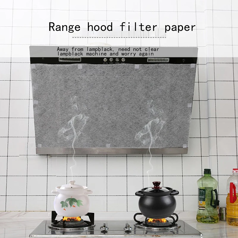 Range Hood Grease Filter Paper Oil Absorbent Dirt Stopper Kitchen Home Non-Woven